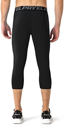 Muške kompresijske hlače s džepovima 3/4 vježbanje suho fit Baselajeri Donje rublje Sportski trke za trčanje Capris 3 pakovanje