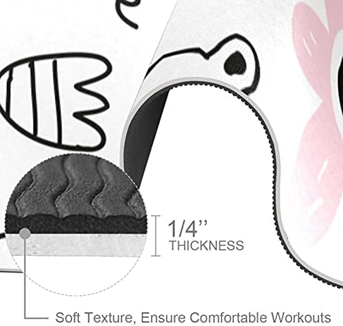 6mm Extra Thick Yoga Mat, svinja i cvijet Print Eco-Friendly TPE vježbe Mats Pilates Mat sa za jogu, trening, Core Fitness i Kat vježbe,