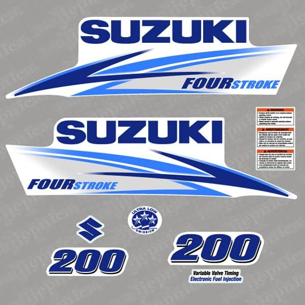 Suzuki 200 Četiri hoda 2013 Plava vanbrodska napadač naljepnica / Aufkleber / Adesivo / Zamjenski set