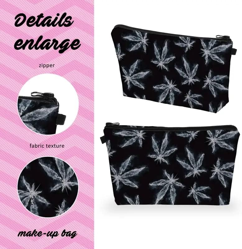 J.Style. Marihuana list Zip up kozmetička torba, organizator za skladištenje šminke za šminku