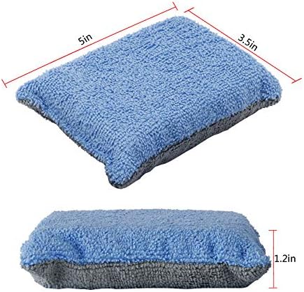 Auinland Wax aplikator aplikatora spužva, jastučić za prijavljivanje mikrovlakana, jastučići za vosak za pjenu, 24 pakete, plavo i sivo