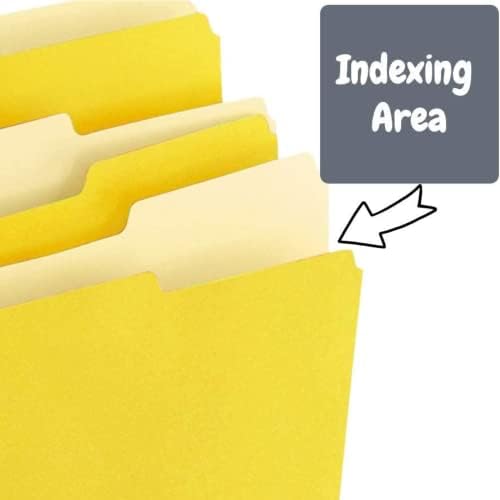 1intheoffice žuta veličina slova fascikle za datoteke, Manilla fascikle sa karticama, žuta kartica za izbor 1/3 reza, 30 kom