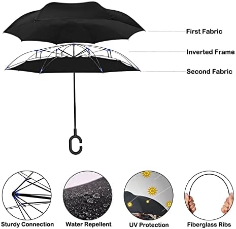 USA Stars Inverted Umbrella Windproof Reverse Folding Umbrella sa ručkom u obliku slova C za muškarce žene