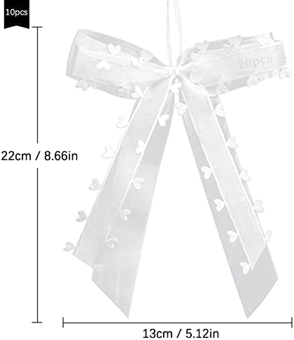 DBYLXMN lukovi Antena lukovi dekoracija vjenčanja lukovi poklon lukovi bijela sa srcima za vjenčanja dekoracija šećerne torbe 30kom