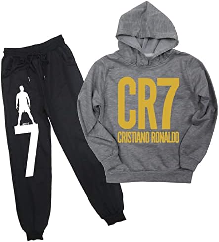 Potekoo Chlid Cristiano Ronaldo odjeća odjeća CR5 set dukseva i duksevi s kapuljačom, ležerne trenerke za mlade