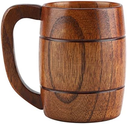 Drvena kupa piva, retro drvena krilica pića drvena materijal pića s ručkom