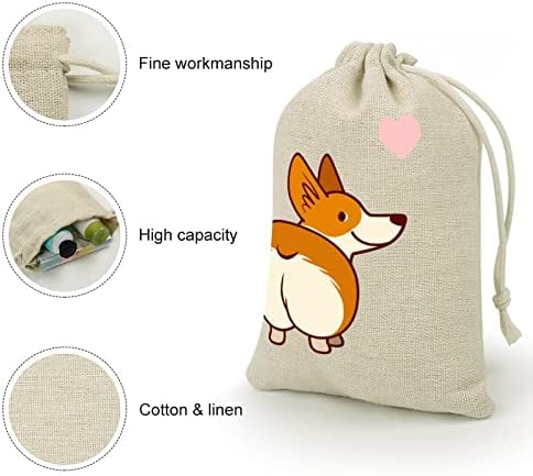Funny Corgi Butt Heart Drawstrings torbe za odlaganje bombona poklon torbice za višekratnu upotrebu sklopivi i kompaktni višenamjenski
