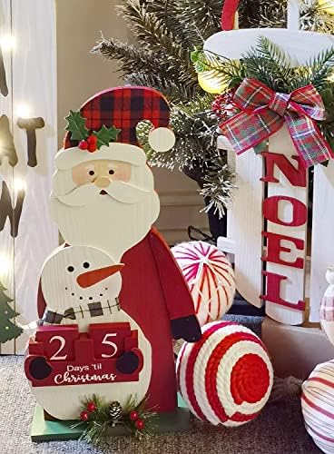 ANROD 16.5 rustikalno Drvo Božić Santa odbrojavanje kalendar dekoracija zatvoreni, Vintage seoska kuća stol Top drveni dani' til Božić