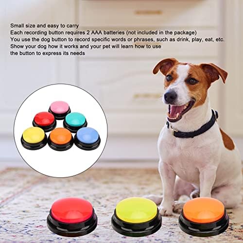 PUSOKEI 6 dugme za snimanje glasa u boji, dugmad za pse za komunikaciju Zujalica za obuku kućnih ljubimaca,30s snimanje & reprodukcija,