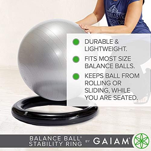 Gaiam Yoga Ball držač lopte za stabilnost na naduvavanje-pretvorite svoju loptu za ravnotežu u kancelarijski sto sa loptom