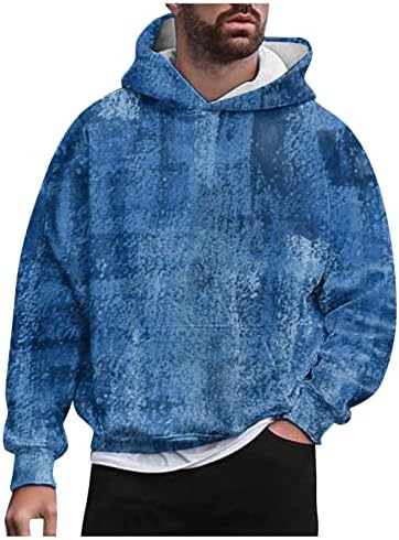 Shusuen dukserice za muškarce Print duksevi s dugim rukavima prevelirani podstavljeni džemper od labavog modnog ležernog pulover