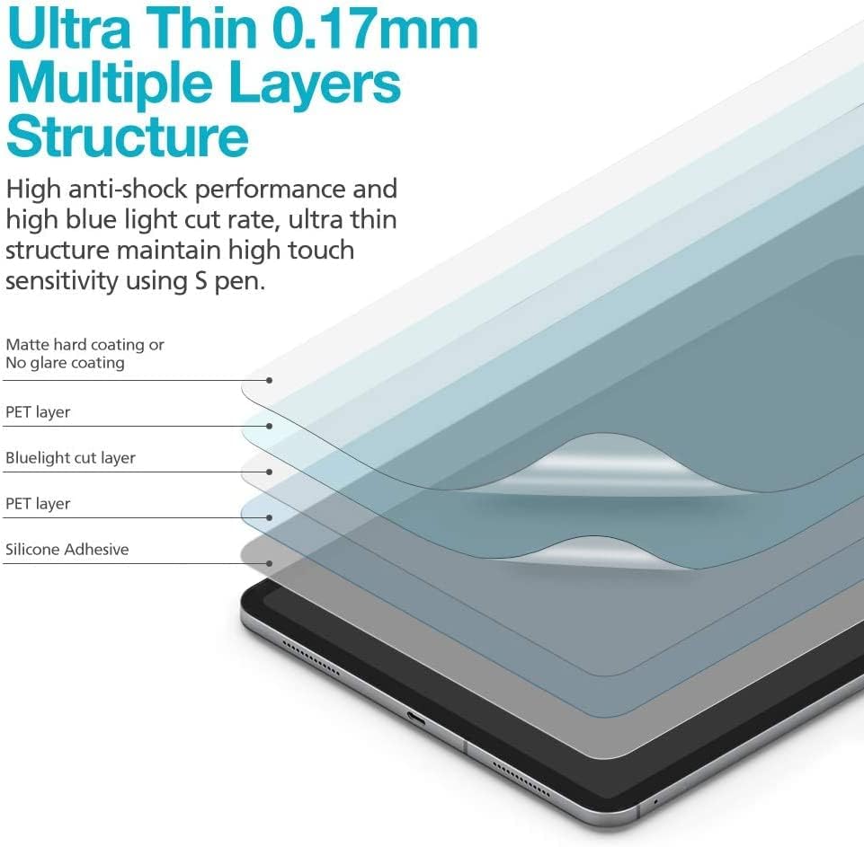 DIACUBE [1+1 pakovanje] Galaxy Tap S8 Ultra 14,6 inča, 1 Paket Paperfeel zaštitnik ekrana + 1 pakovanje zaštita od odsjaja Mat Anti odsjaj protiv otiska prsta Film sa filterom za rezanje plavog svjetla, kompatibilan sa S Pen