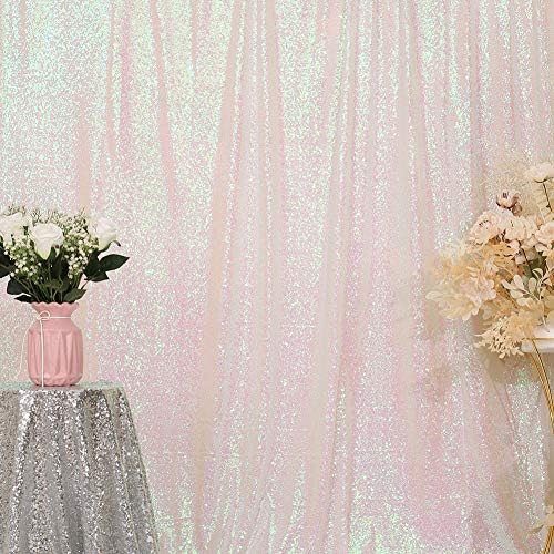 Vječna ljepota iridescentna pozadina za vjenčanje sa šljokicama fotografija pozadinska zavjesa za zabavu, 5Ft X 6Ft