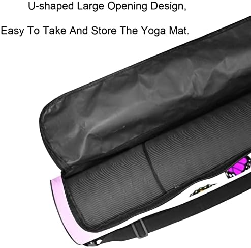 Yoga Mat torba, narandžasti i ljubičasti leptiri za vježbanje Yoga Mat Carrier full-Zip Yoga Mat torba za nošenje sa podesivim remenom