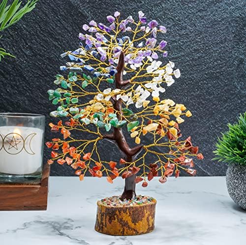 7 Čakra stabla života - kristalno stablo za pozitivnu energiju, privlačite sreću, Feng Shui Money Bonsai - dragi stablo, prirodna