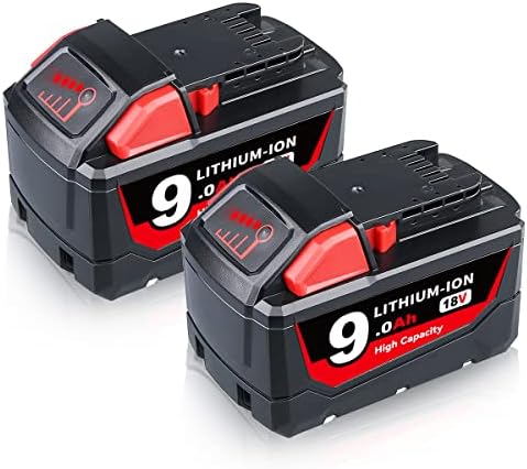 Dasnite 2pack 9.0AH 18V M-18 Zamjena baterije za Milwaukee M-18 baterija litijum 48-11-1890 48-11-1850 48-11-1820 48-11-1828