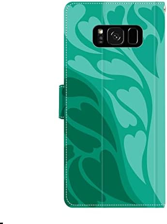 Dafei novčanik slučaj za Samsung Galaxy S8 Plus sa dizajnerskim tamno zeleno srce uzorak PU Koža Flip Folio ID& kreditne kartice džep