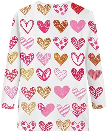 Jjhaevdy Valentines Dnevne košulje Žene Sretna majica za Valentinovo Grafički puloveri Crewneck pulover vrhove