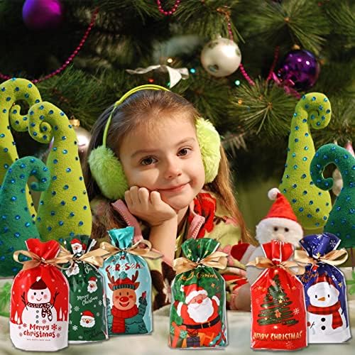 Ulbek božićne kockice, 48pcs Xmas Bangy Bangs, 6 stilova Velike veličine za poklone plastike, plastični za višekratnu upotrebu Santa