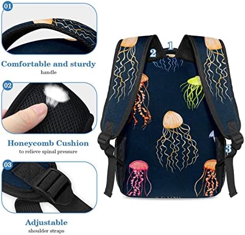 Tbouobt putni ruksak set lagan prenosnog računala za ruksak za žene za žene muškarce, akvarel šarene meduze okeanske životinje