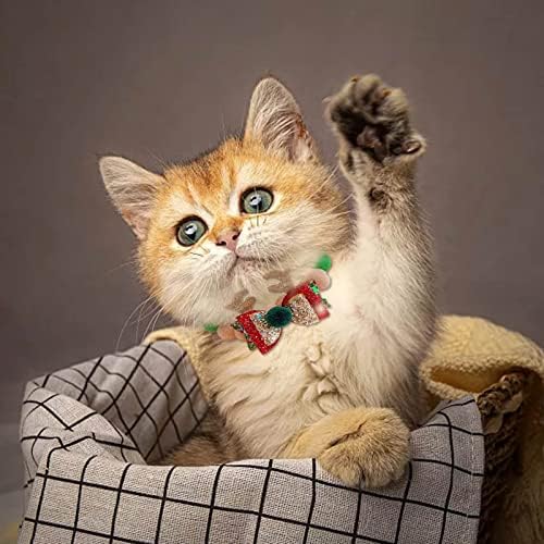CAT kožni ovratnici sa zvonom šareni božićni božićni mačji kuglični ovratnik rastezanje kućnog ljubimca božićni dodaci valentinovska