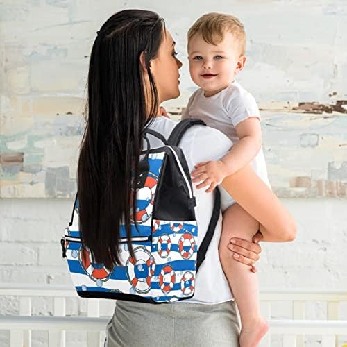 Lifebuoy vodeni plavi bijeli valovi prugaste torbe za ruksak ruksak za bebe namijenjene torbe za promjenu multi funkcije Veliki kapacitet