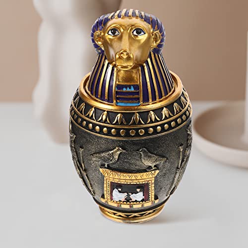 BESPORTBLE kanister Datum pet urna Egipatski pas mačka spomen urna drevni egipatski bogovi i božanstva Duamutef Canopic Jar Kip Kućni