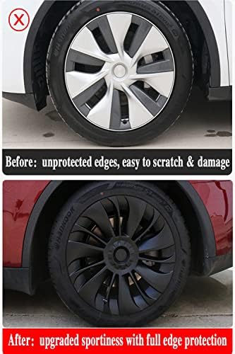 Tesla Hubcap Zamjena poklopca kotača - R19 HUB kapa kompatibilna sa 2020-2023 model y, kotač za zaštitu kotača ABS materijal vanjski