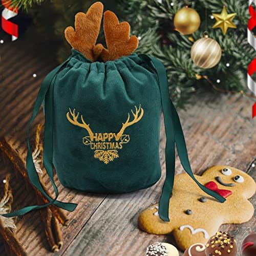 Božić vezice poklon torbe / Božić baršun bombona torba sa rogovima - Božić poklon torbe asortiman za sve vrste Božić poklon pakovanje