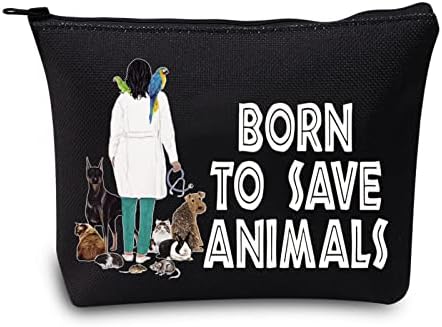 LEVLO Veterinarska kozmetička torba za šminkanje veterinarski tehničar poklon rođen za spremanje životinja torbica sa patentnim zatvaračem