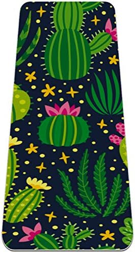 Siebzeh Cartoon Cactus flower Pattern Premium Thick Yoga Mat Eco Friendly Rubber Health & amp; fitnes Non Slip Mat za sve vrste vježbe joge i pilatesa