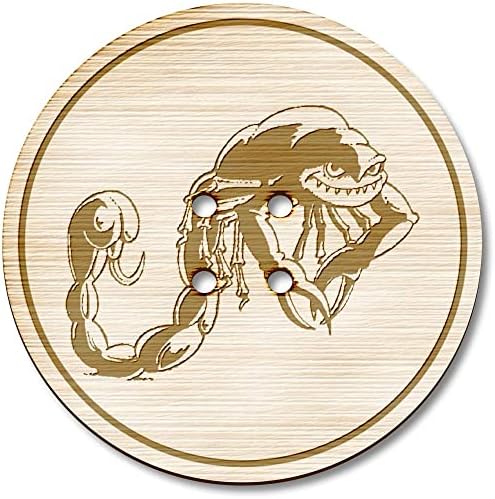 Azeeda 8 x 23mm 'Scorpion lik' okrugli drveni gumbi