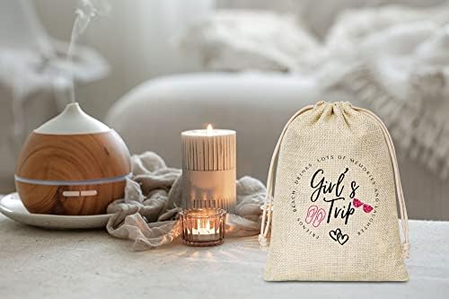 Mamurluk Kit poklon torbe-Girl's trip Recovery Kit - Pink Glitter pamučne poklon torbe sa vezicom - vjenčanje/ svadbeni tuš/ djevojačko