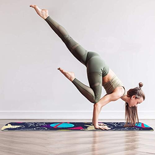 Debela neklizajuća Vježba & amp; fitnes 1/4 prostirka za jogu sa šarenim životinjama Print uzorka riječi za Yoga Pilates & amp; Vježba