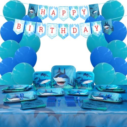 Plavi voćnjaci poklopci stola za ajkule-54 x108 XL-potrepštine za rođendanske zabave za ajkule, stolnjak za ajkule, zabava za ajkule,