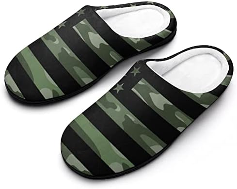 Zelena kamuflažna američka zastava muške pamučne papuče zatvorene neklizajuće kućne cipele za unutrašnju i vanjsku spavaću sobu