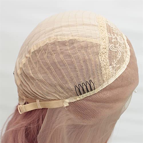 DUNEL perika za žene duga kovrčava valovita perika čipka prednji srednji dio kosa linija roze perike kostim Cosplay moda za svakodnevno