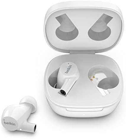 Belkin Soundform obrisi istinski bežični uši sa bežičnim futrolom za punjač, ​​dvostruki mikrofon, iPX5 vodootpornim ušima, Bluetooth