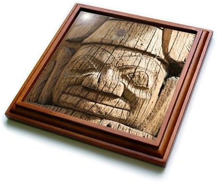 3drose Totem stubovi, Centar baštine, Kay Llnagaay, Haida Gwaii, Kanada Trivet, 8 x 8