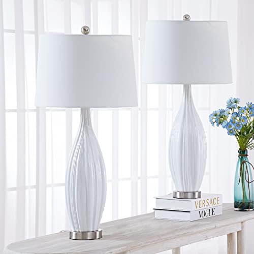 Maxax keramičke tablice set 2 za dnevni boravak, 31 '' visoke moderne bijele lampe s bijelom nijansom za ured za noćnu paru spavaće