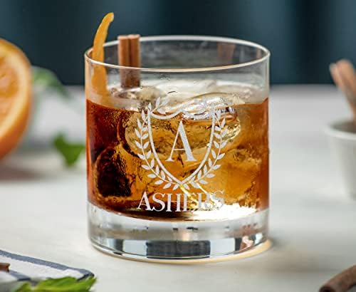 Teeamore personalizirana staromodna čaša za viski Rođendanska godišnjica Dodajte svoje ime početni poklon stakla za stijene 10.25