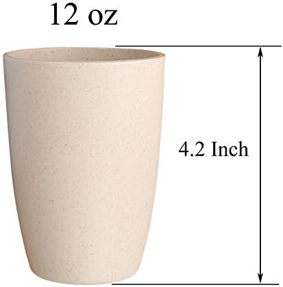 Luckyzone pšenične slame - neraskidivi set za piće 5 za vodu za kafu kafe, kuhinjski kamp - perilica posuđa sigurna Tumbler - BPA