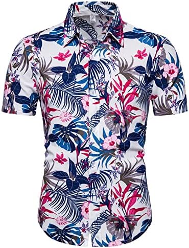 Muška havajska košulja proljeće i ljetno cvjetno šareno print casual rever plaža Vanjski odmor kratke rukave kratke košulje kasno
