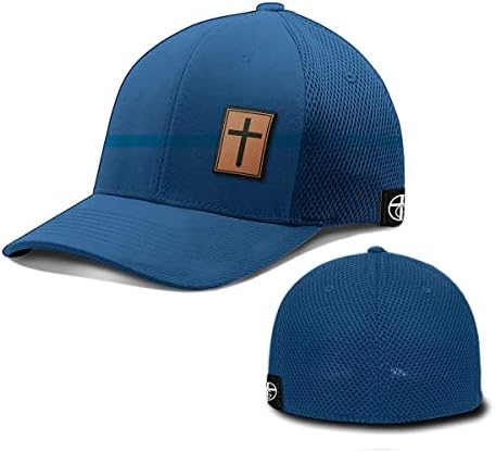 Naš pravi bog prelazi donji lijevi lijevi zakrpa FlexFit šešir - bejzbol kapa muškarca prozračna fleksibilna fit ultrafibre airmesh