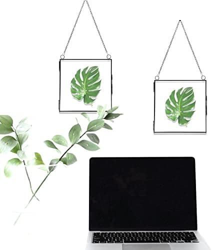 Stakleni okvir za prešano cvijeće, list i umjetničko djelo - viseći kvadratni metalni okviri za slike, prozirni okvir sa dvostrukim