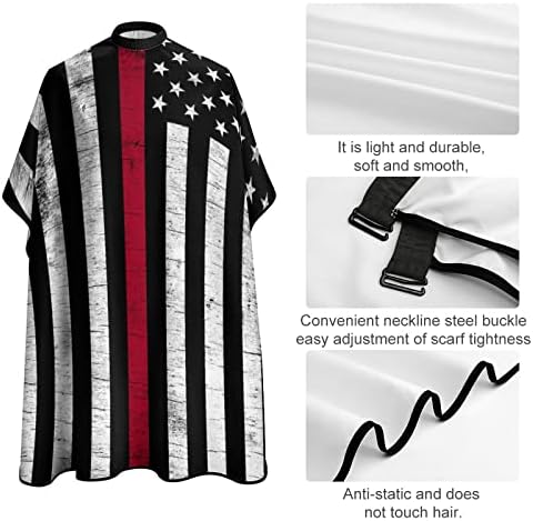 Američka vatrogasna podrška zastava Vodootporna šišanje Cape brijač za rezanje kose Rupica za kosu s podesivim zatvaračem Snage Frizerski