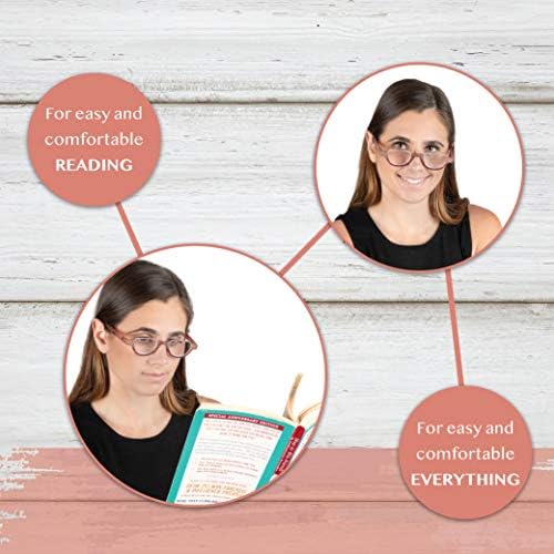 Optix 55 naočare za čitanje žene | 3 pakovanja modni čitači Polumjesečni okvir sa opružnim šarkama