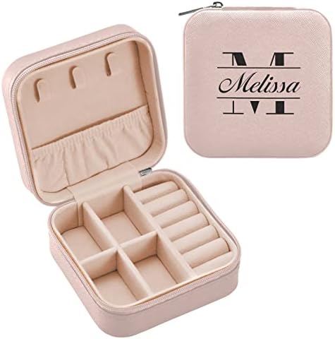 Emelivor Pink prilagođena putna torbica za nakit PU Koža personalizirana Prijenosna kutija za nakit organizator putovanja mala kutija