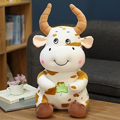 Uongfi Slatka plišana krava igračka punjena mekani životinjski stočni jastuk krave meke lutke Dječje igračke