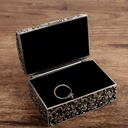 Moj Mironey Vintage Metalni nakit Pravokutni sitni poklon kutija Komoda Small nakit Organizator skladištenja Antikni brončani nakit